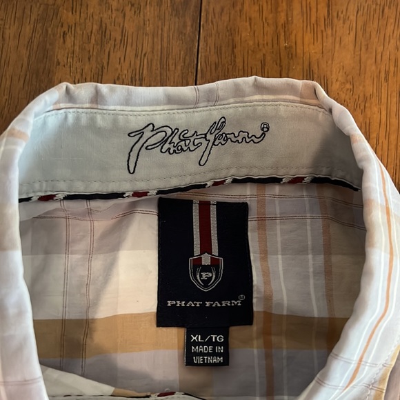 Phat Farm Mens Shirt Plaids & Checks 100% Cotton Short Sleeve Size XL - Picture 2 of 2